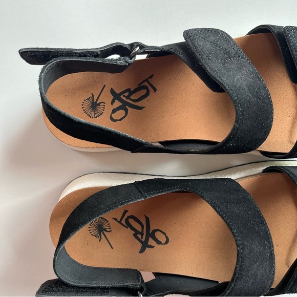 OTBT Women's Size 8 Black Suede Leather Wandering Platform Sandals Adjustable - Picture 7 of 13